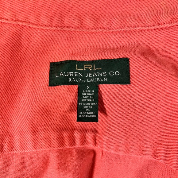 Vintage Ralph Lauren Jeans Co Coral Denim Blazer Jacket Womens S Distressed - Picture 3 of 10